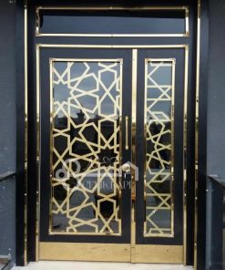Gold Detay Siyah Bina Giriş Kapısı NEF-610